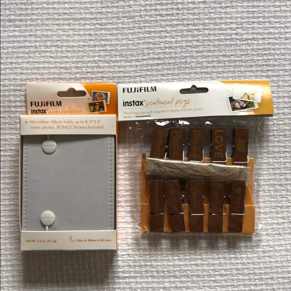 Fuji Film Instax mini Album and Pegs display clips